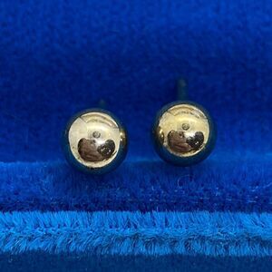 💛 9k Vintage European Solid Sphere Earrings